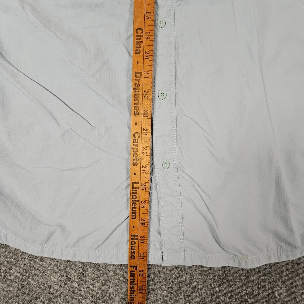 The North Face Mens XL Long Sleeve Hiking Shirt Blue Ventilated Fishing Trail‎